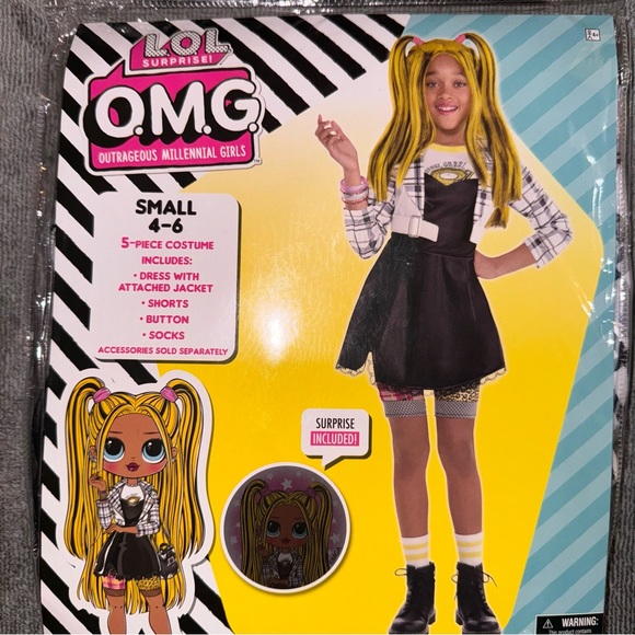 LOL OMG Dolls Child Costume, Size Small 4-6, NWT - Picture 1 of 6